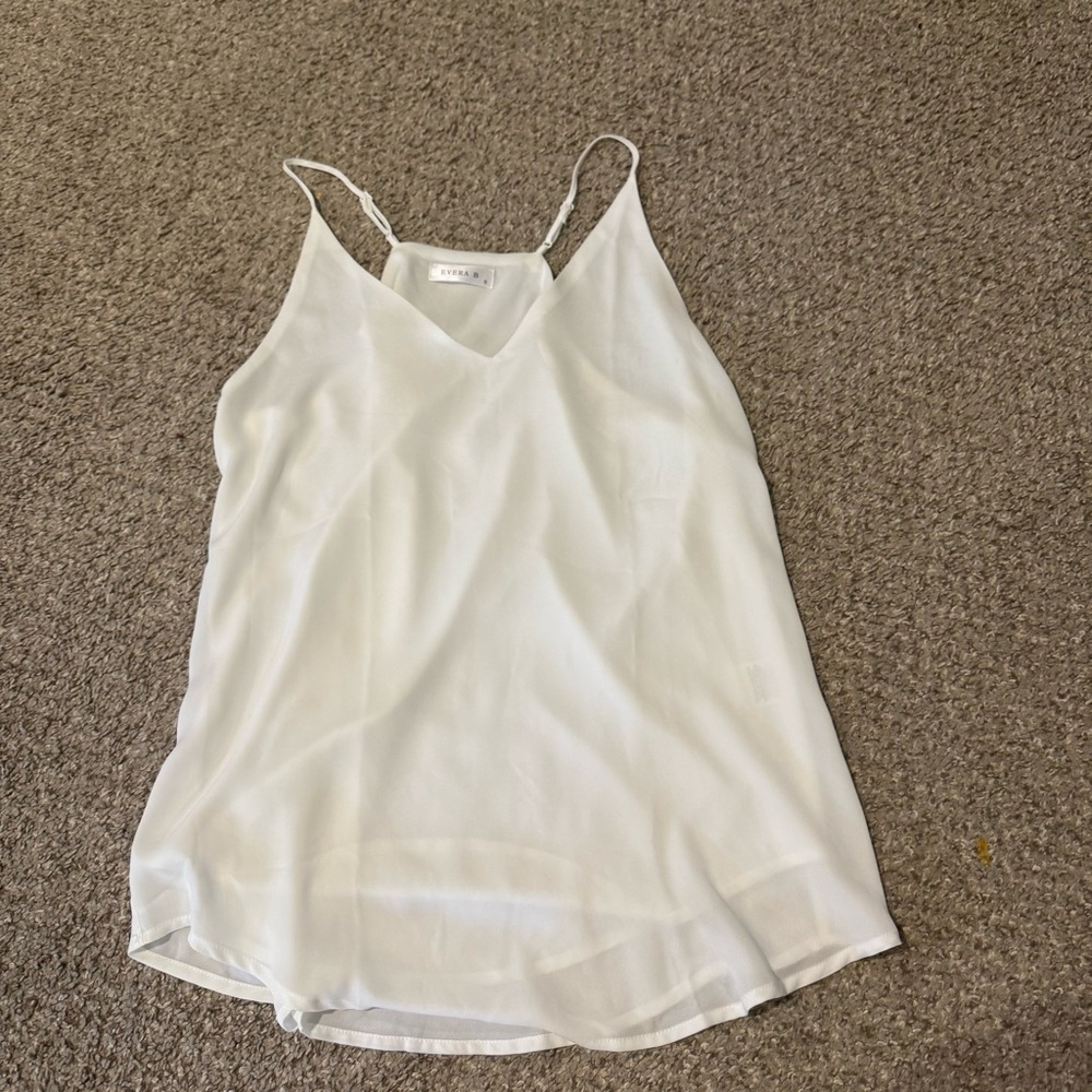 Women's White Sleeveless Top